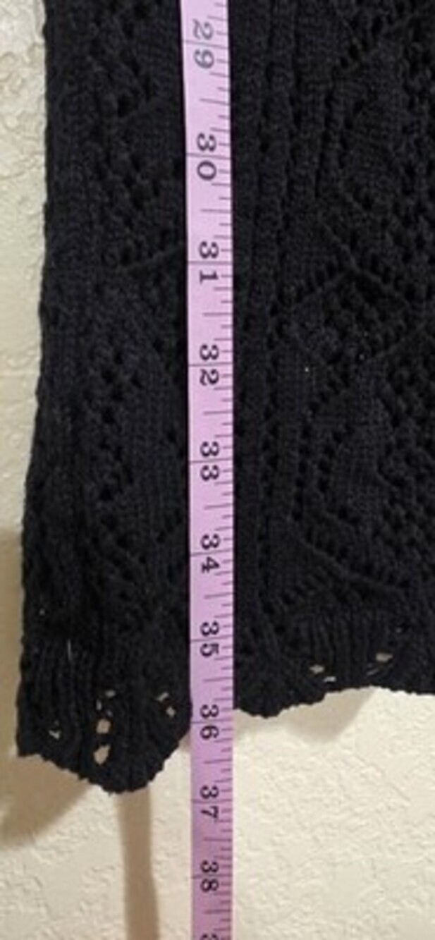 FRESHMAN 1996 Black Knit Midi Skirt, Boho Womens Size M, Diamond Pattern Bodycon - Picture 12 of 12
